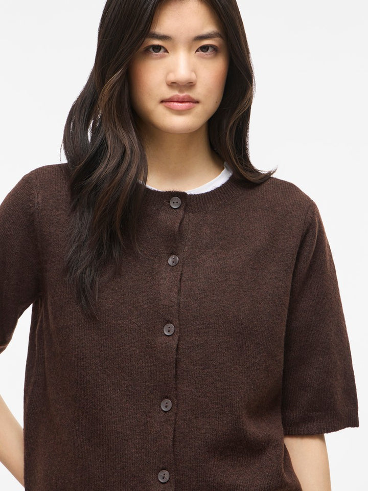 Viliga 2/4 O-neck Knit Cardigan - Noos - Bruin