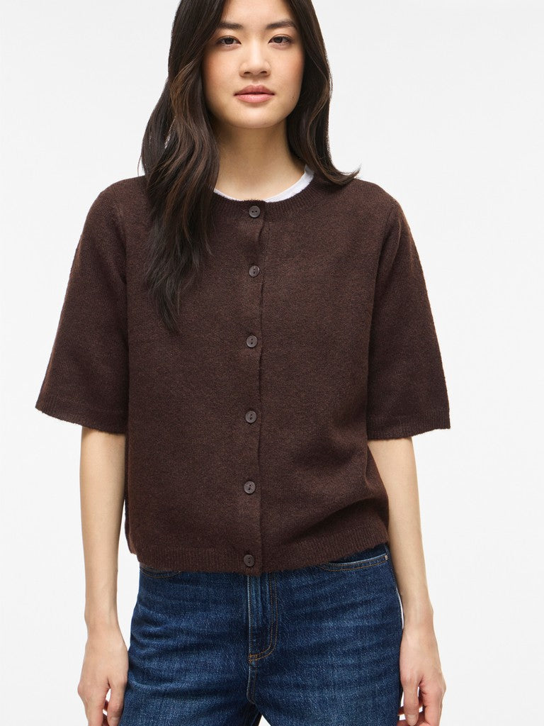 Viliga 2/4 O-neck Knit Cardigan - Noos - Bruin