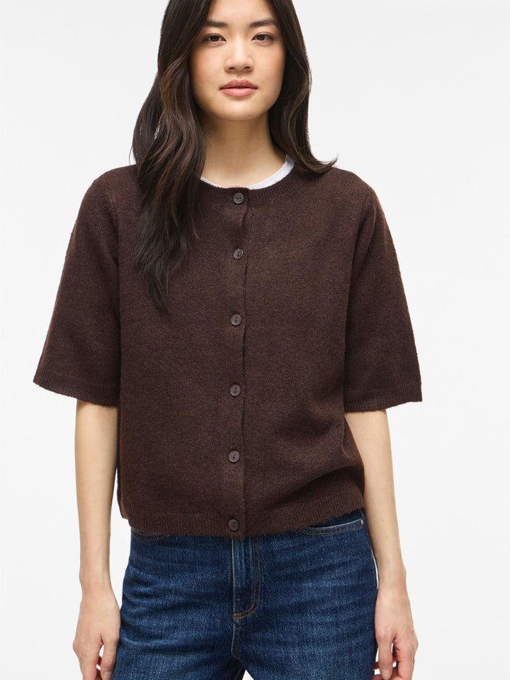 Viliga 2/4 O-neck Knit Cardigan - Noos - Bruin