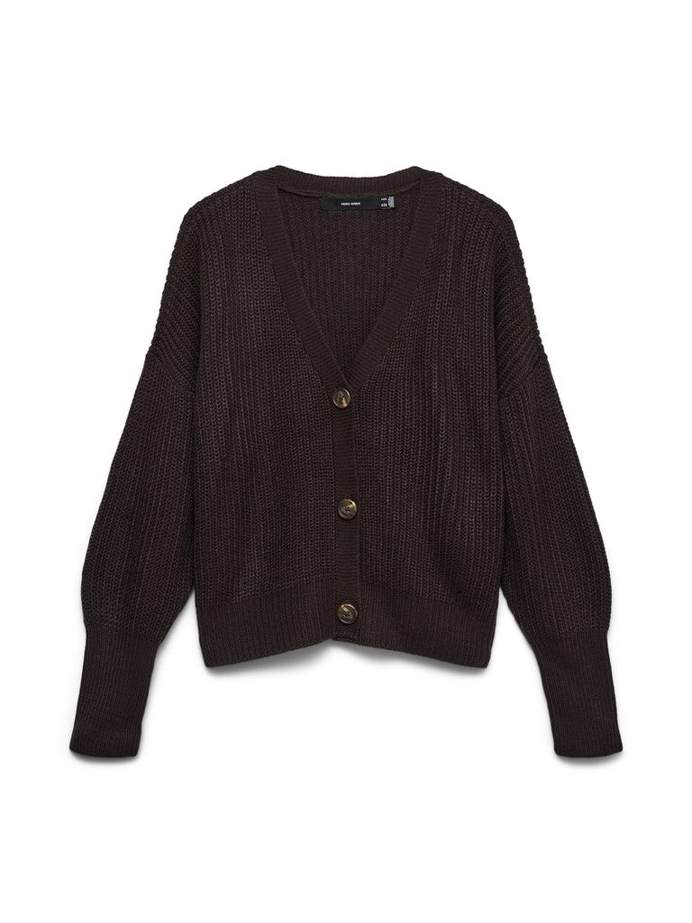 Vmlea Ls V-neck Cuff Cardigan Noos - Bruin