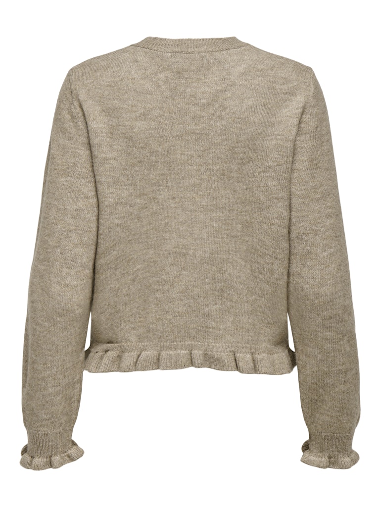 Jdyletty L/s On Frill Cardigan Knt Noos - Licht Bruin
