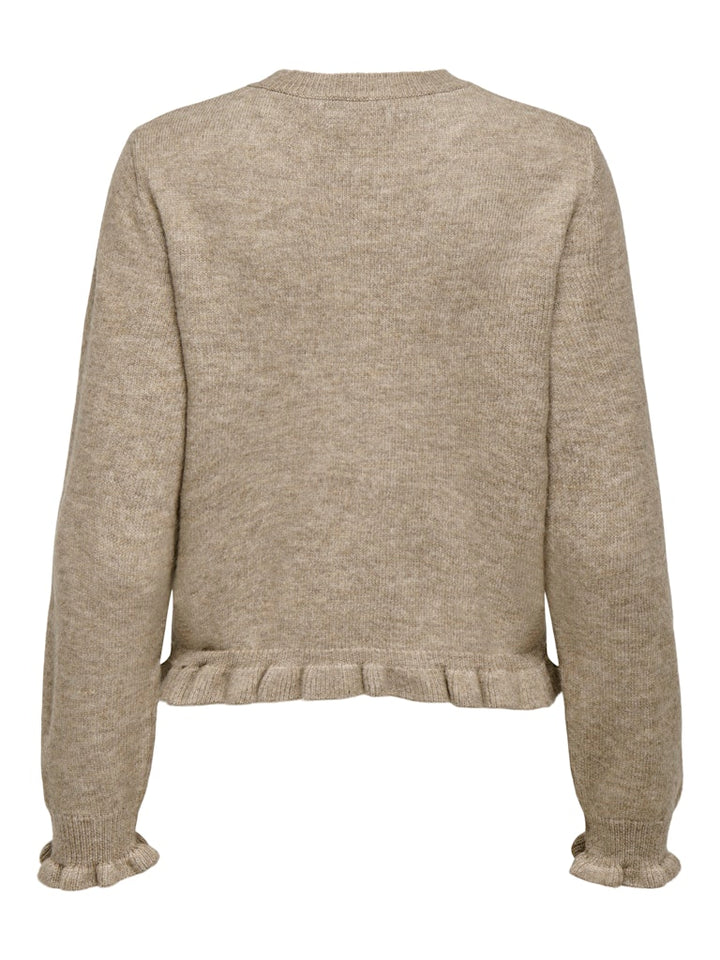 Jdyletty L/s On Frill Cardigan Knt Noos - Licht Bruin