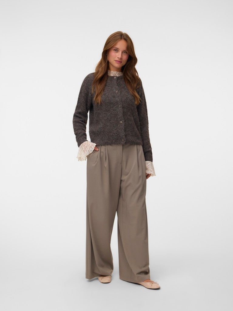 Vmnovah Ls O-neck Button Cardi Ga Noos - Bruin Melee