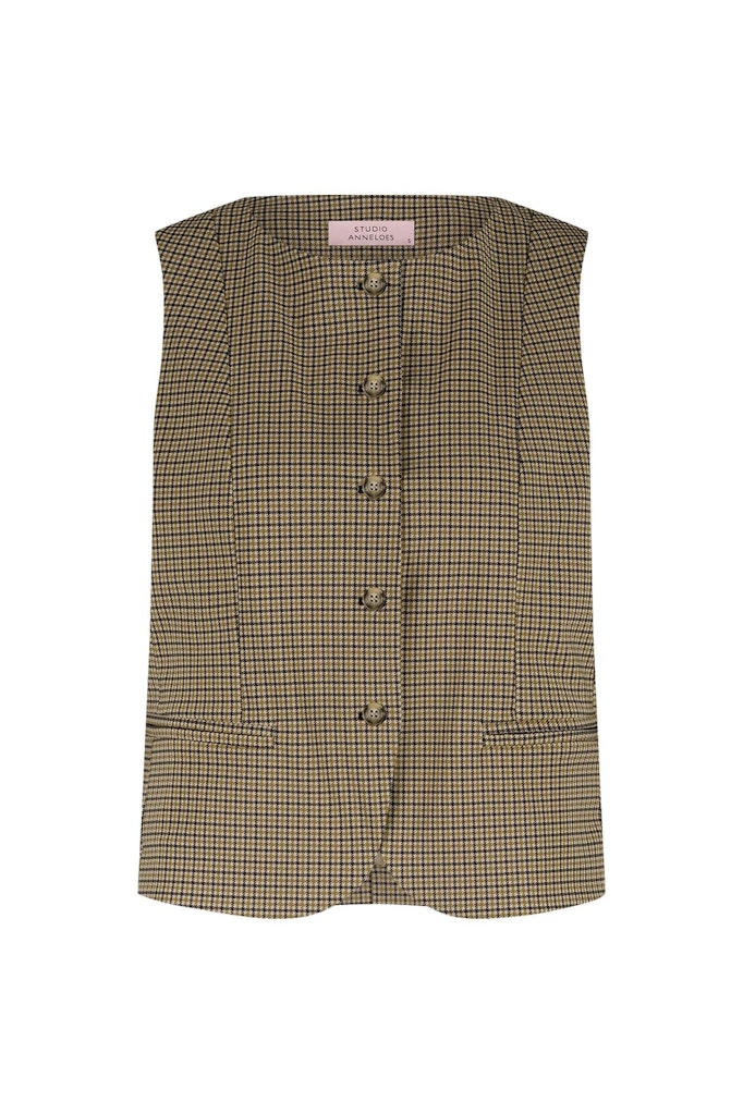 Fie Check Gilet - Bruin Dessin