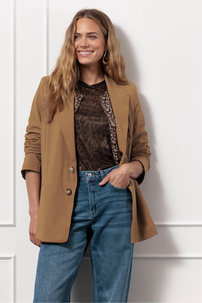 Delia Leopard Cardigan - Bruin Dessin