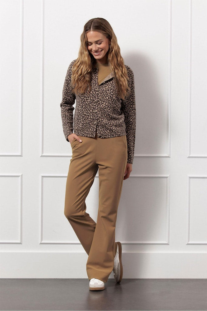 Delia Leopard Cardigan - Bruin Dessin