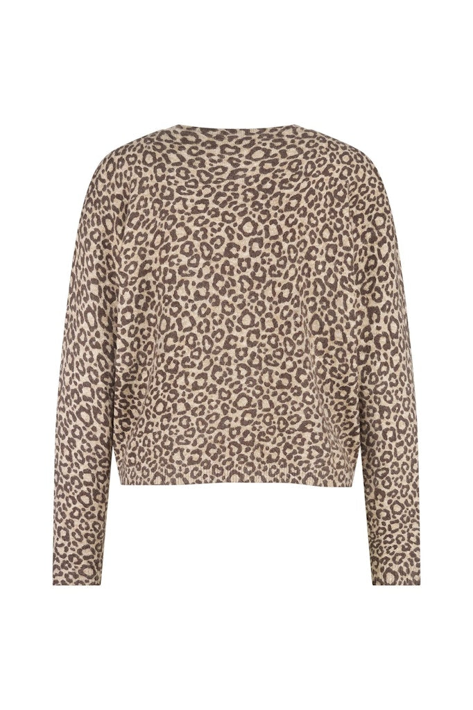 Delia Leopard Cardigan - Bruin Dessin