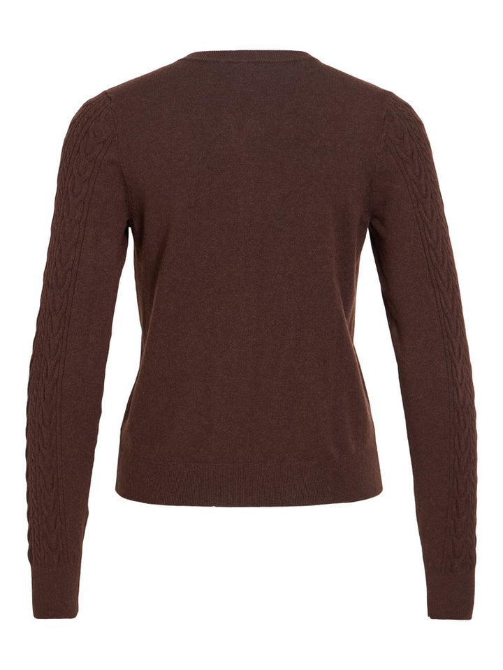 Vikerry Cable L/s Knit Cardigan-noos - Bruin