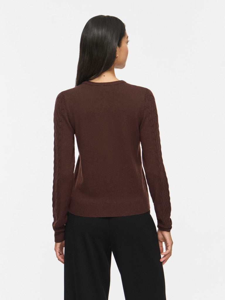 Vikerry Cable L/s Knit Cardigan-noos - Bruin