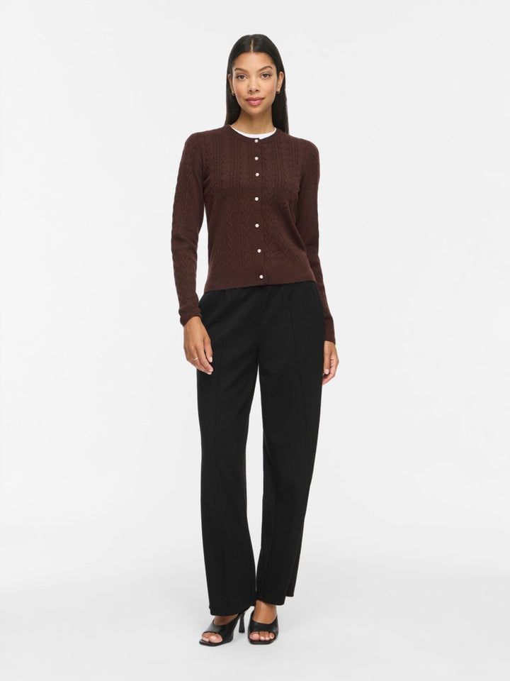 Vikerry Cable L/s Knit Cardigan-noos - Bruin