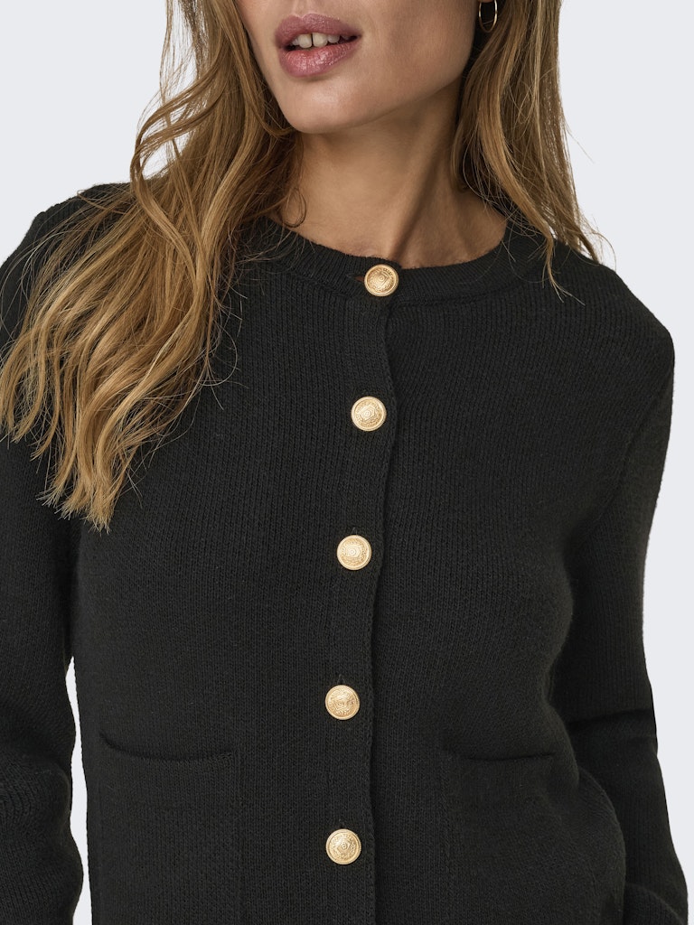 Jdykim Ls On Button Cardigan - Zwart