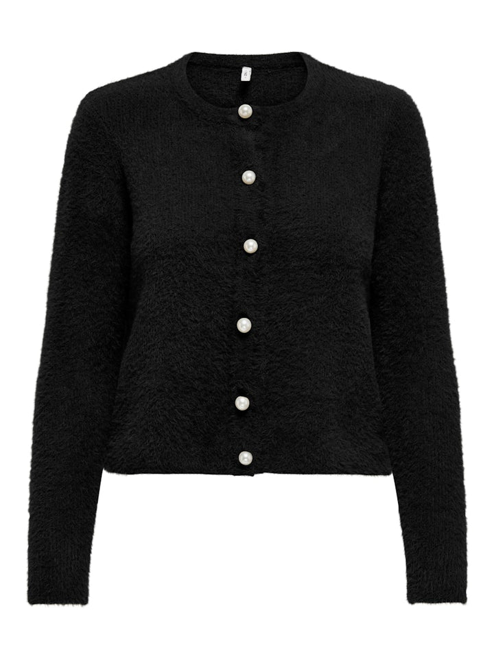 Onlpetra Ls Pearl O-neck Cardi Cc Knt - Zwart