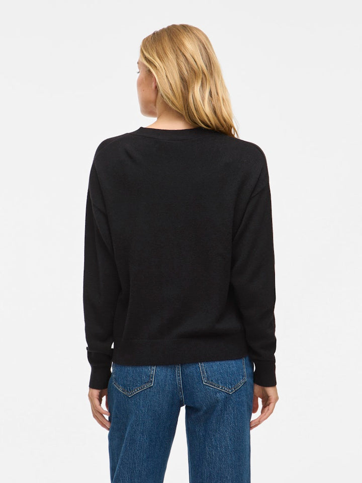 Viril V-neck Knit Cardigan - Noos - Zwart