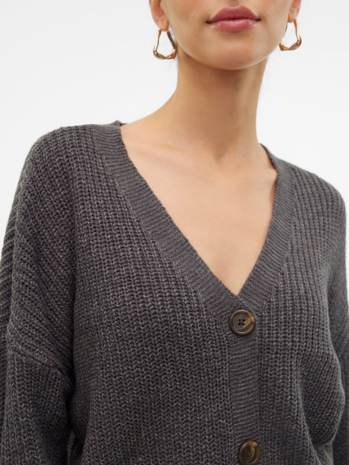 Vmlea Ls V-neck Cuff Cardigan Noos - Grijs