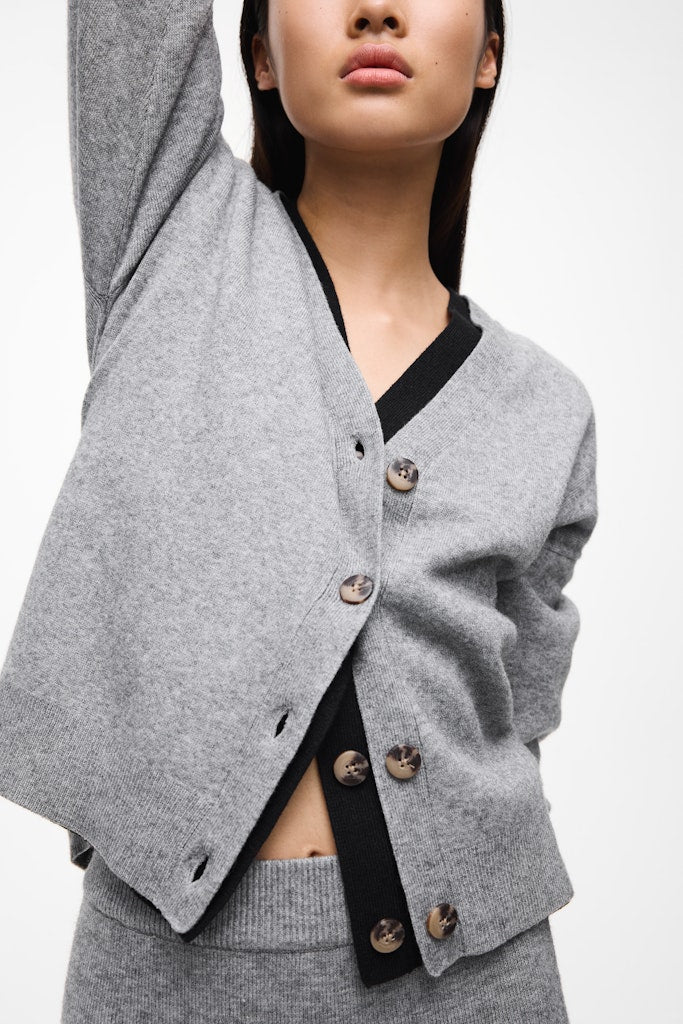 Viril V-neck Knit Cardigan - Noos - Grijs Melee