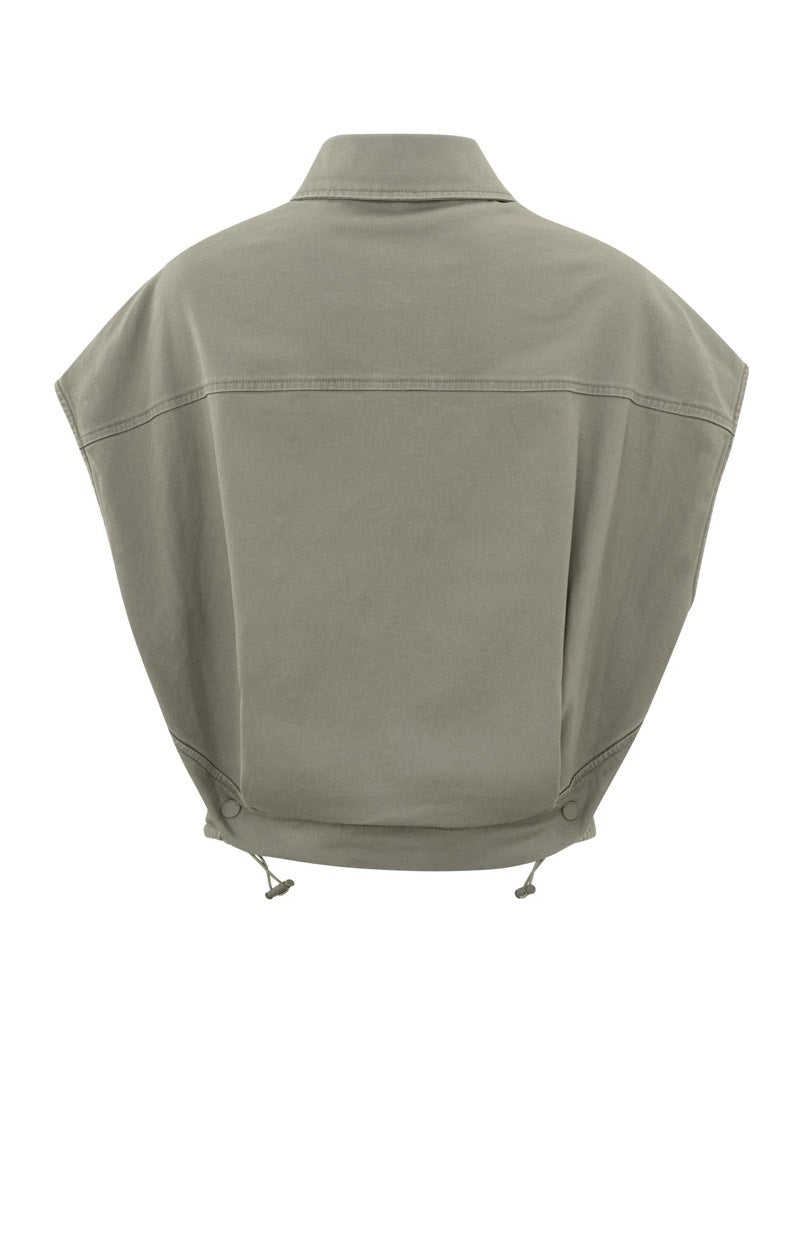 Sleeveless Blouse Jacket - Army