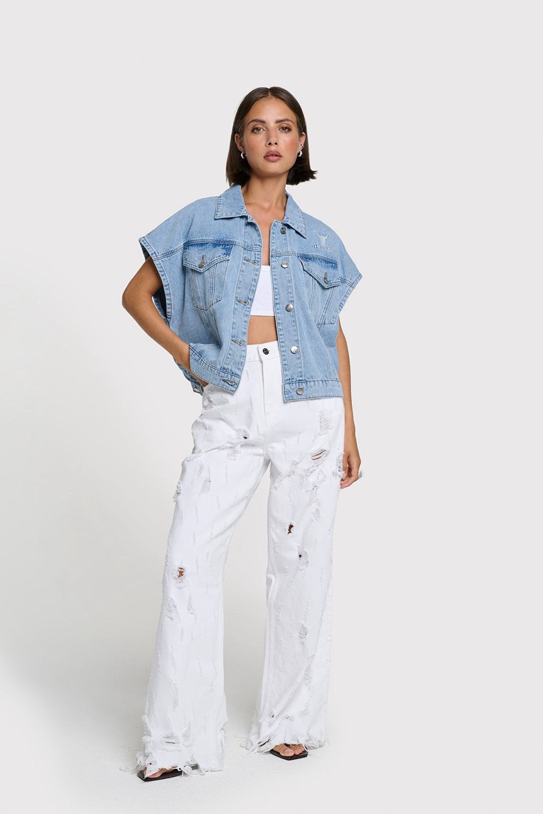 Soft Denim Waist Coat - Blue Denim