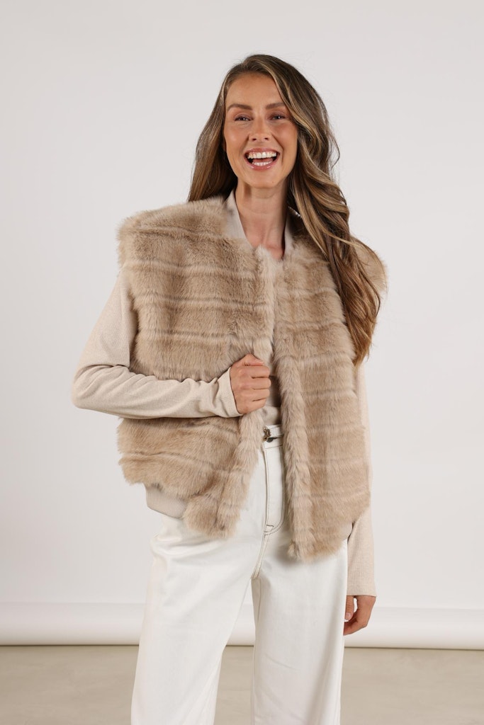 Billy Gilet Stripe - Zand