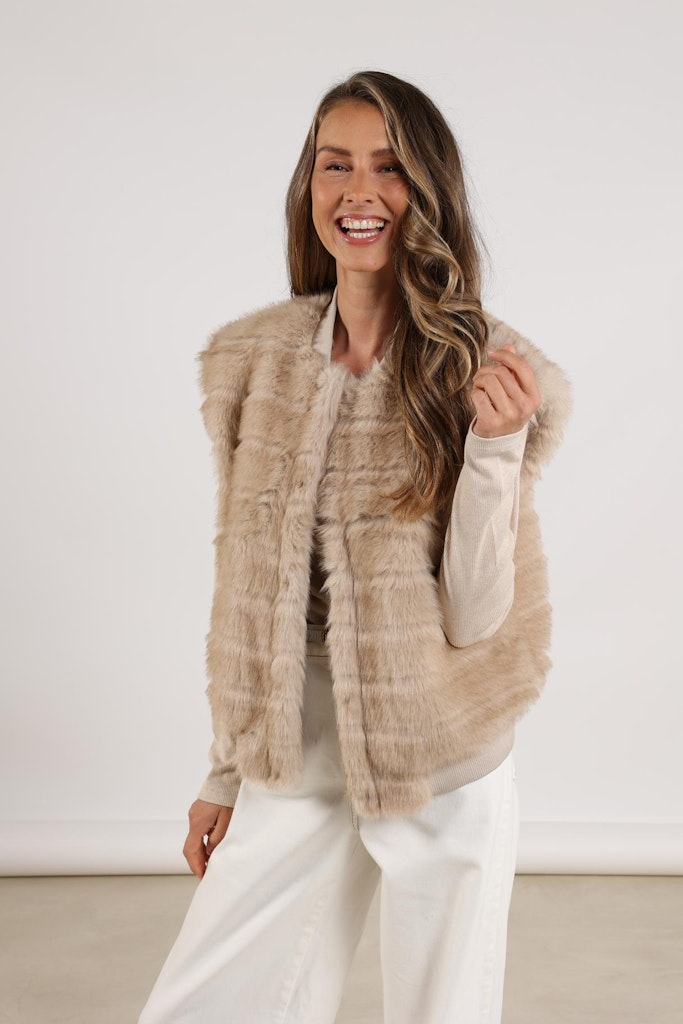 Billy Gilet Stripe - Zand
