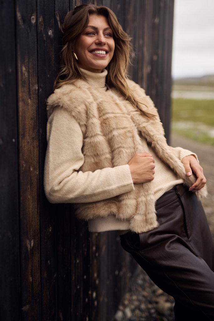Billy Gilet Stripe - Zand