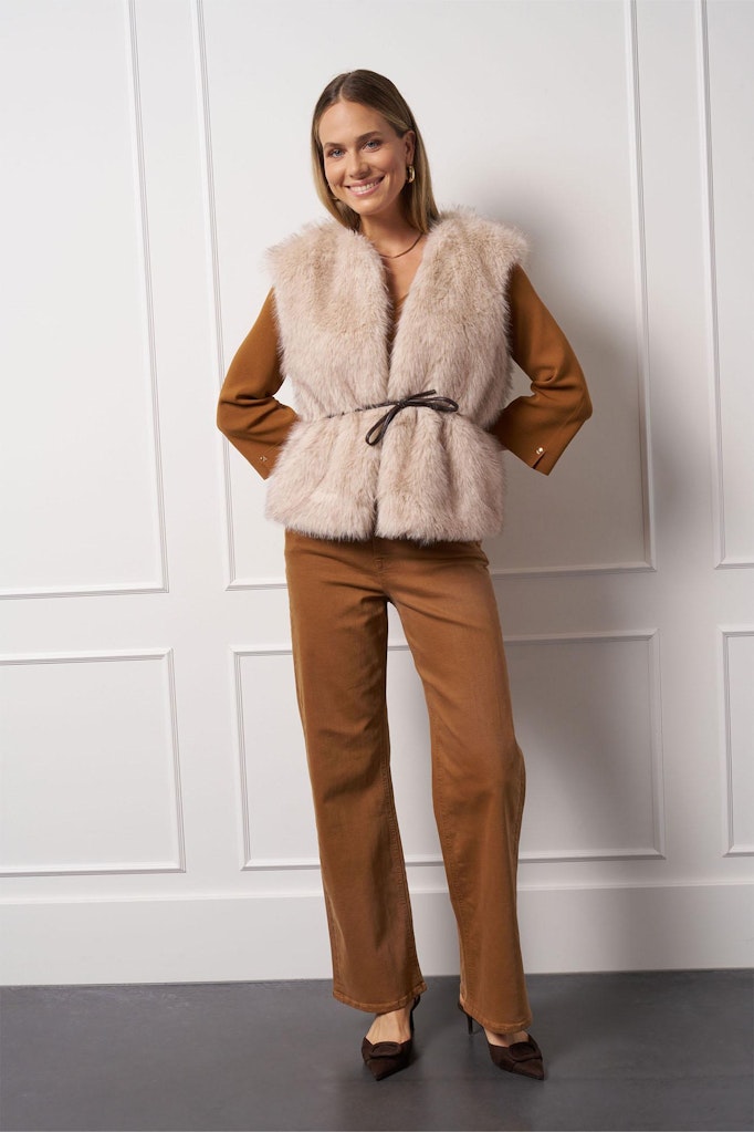 Ivana Fur Waistcoat - Zand