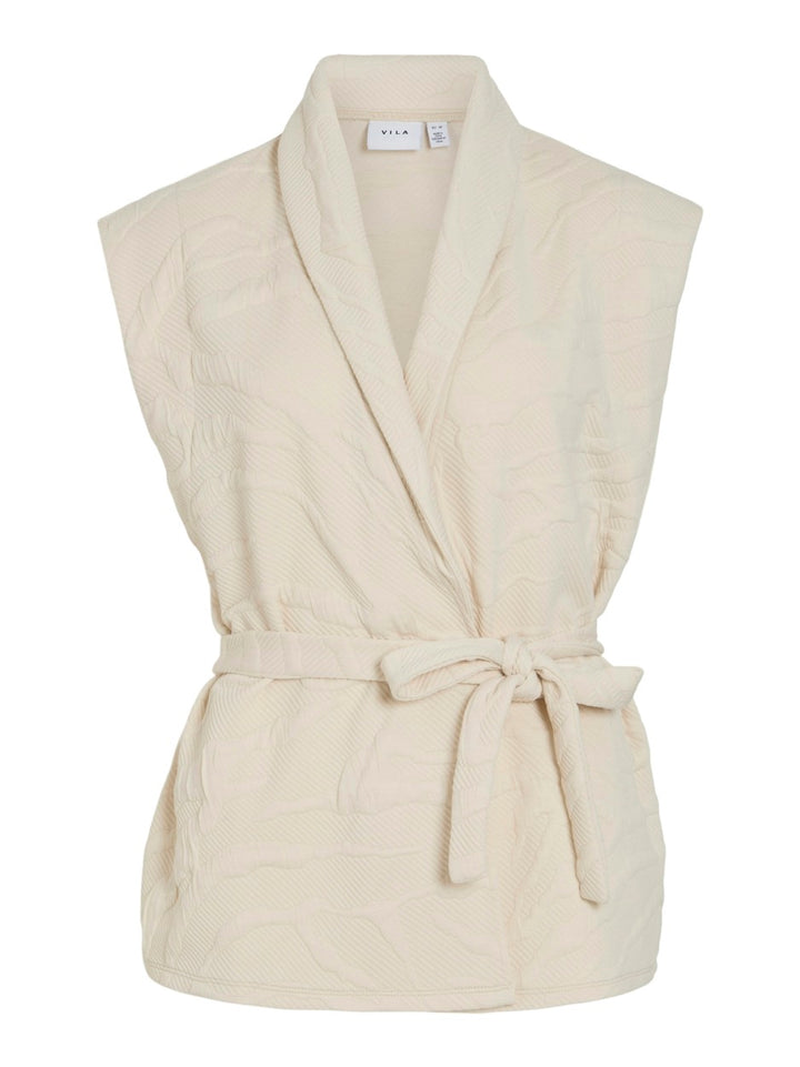 Vimalana S/l Vest Cardigan - Beige