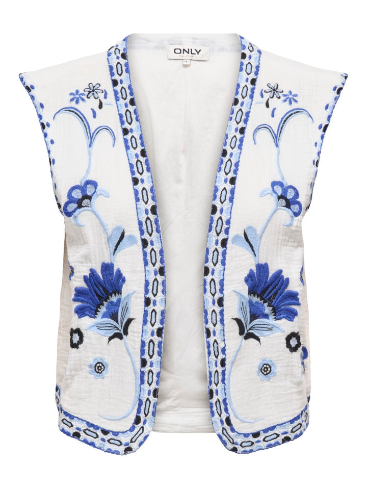 Onlthyra Life Sl Emb Vest Wvn Cs - Wit Dessin