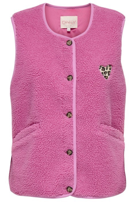 Onlbaby Life Teddy Vest Pnt Cs - Roze