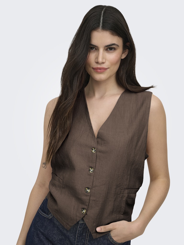 Onltizana Cotton Vest Top Wvn Noos - Bruin