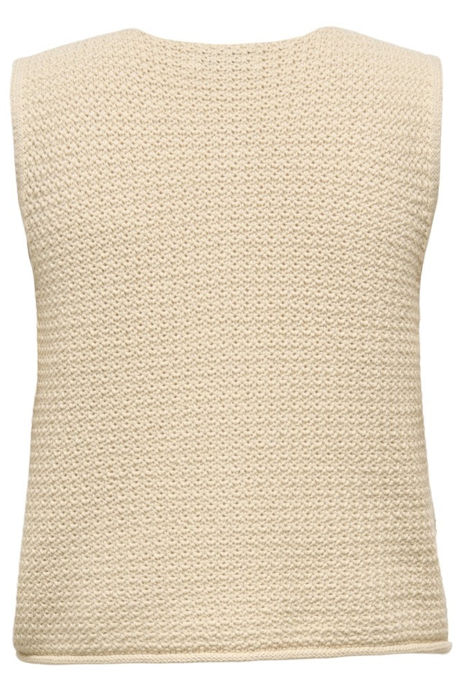 Jdymartha S/l O-neck Vest Knt - Zand