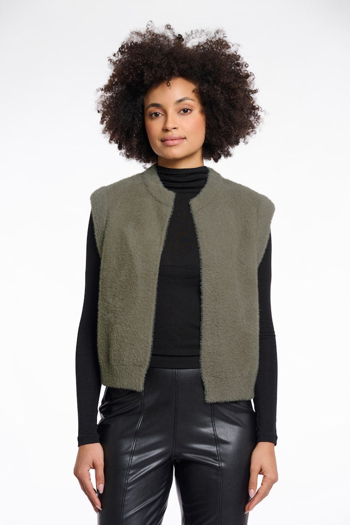 Short Waistcoat - Olijf