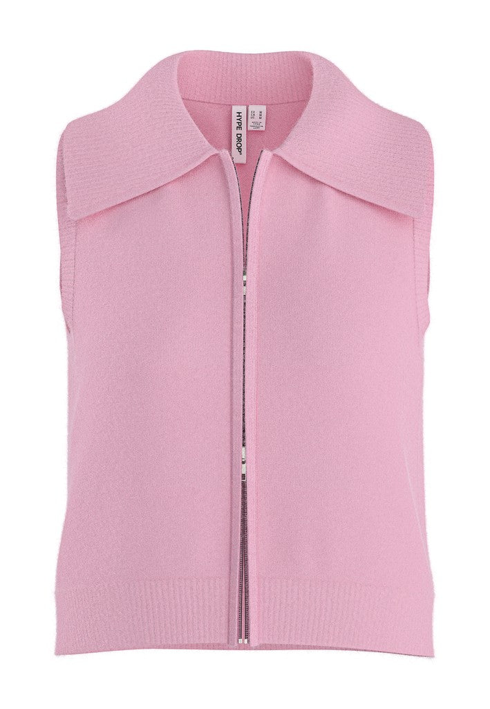 Hdnisrine Cropped Collar Knit - Roze
