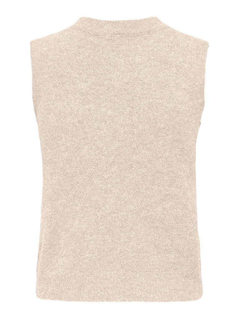 Onlrenata Sl O-neck Pearl Vest Knt - Off-white