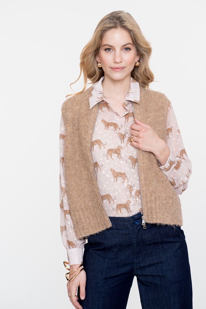 Pullover Sleeveless With Zipper - Zand