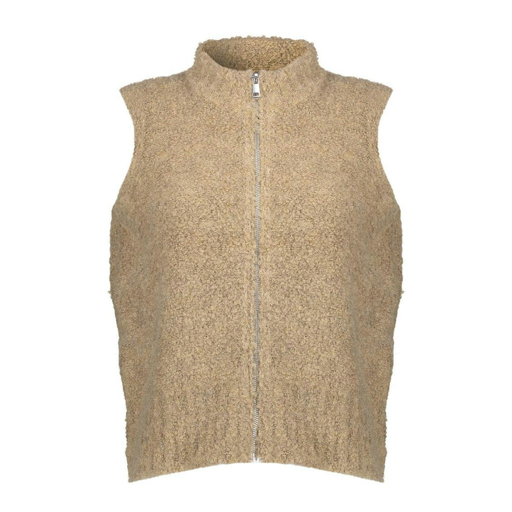 Pullover Sleeveless With Zipper - Zand