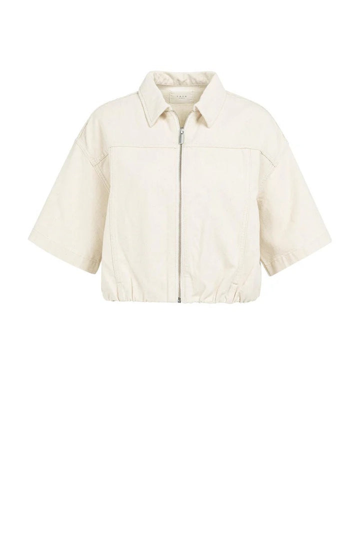 Denim Look Jacket - Ecru