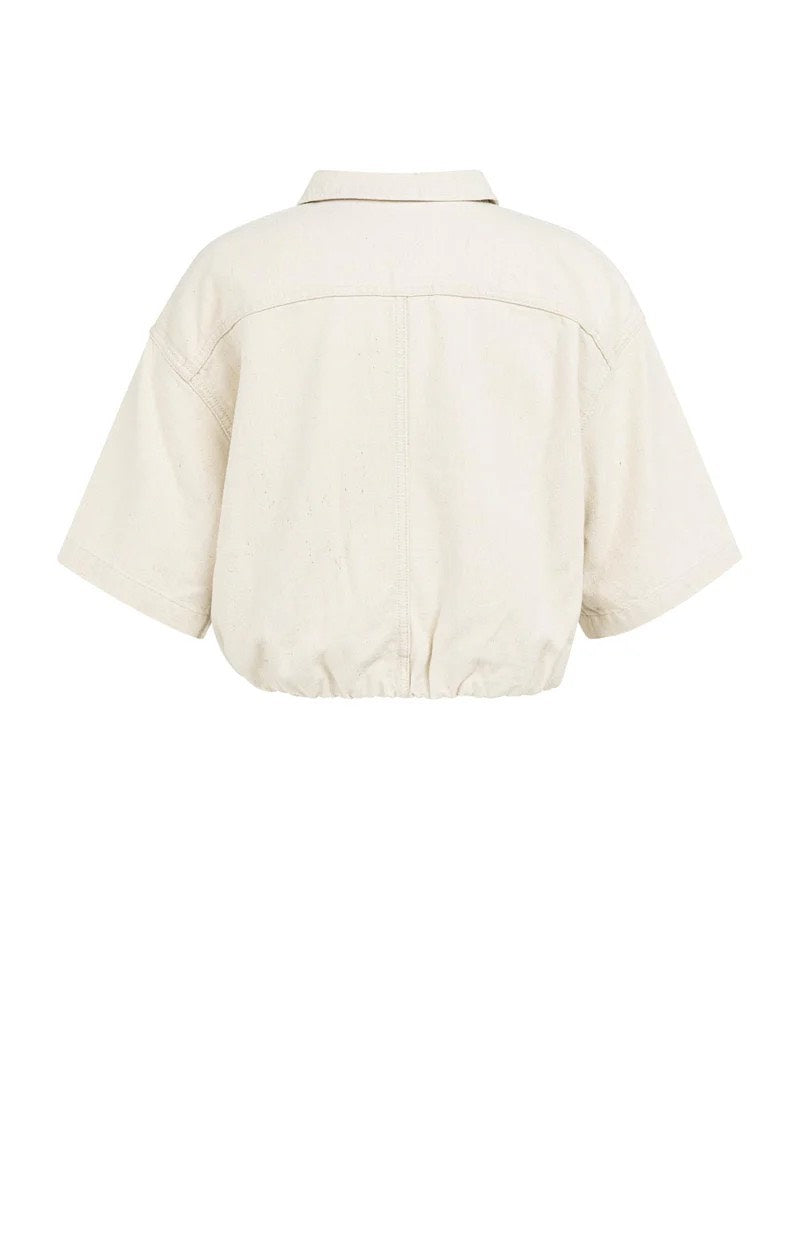 Denim Look Jacket - Ecru
