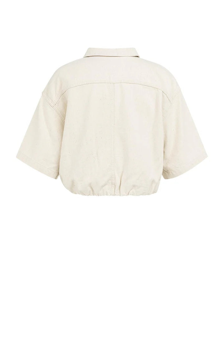 Denim Look Jacket - Ecru