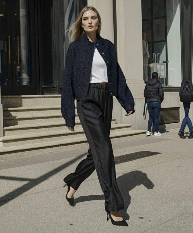 Hdmolly Cropped Denim Jacket - Blue Denim