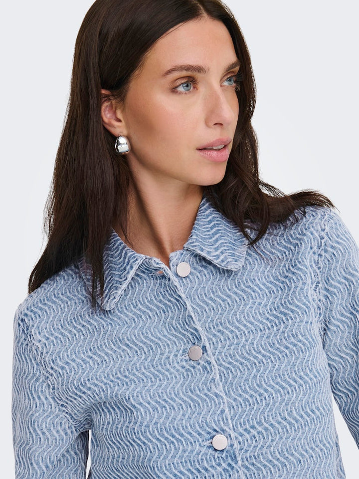 Jdynico L/s Structure Schaket Dnm - Blue Denim