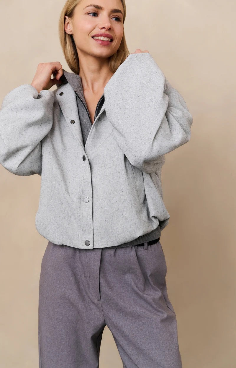 Woven Oversized Jacket - Grijs Dessin