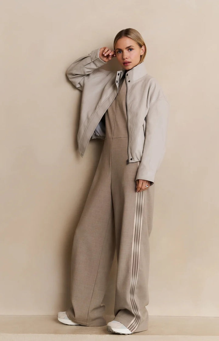 Faux Leather Jacket With Baloo - Off-white