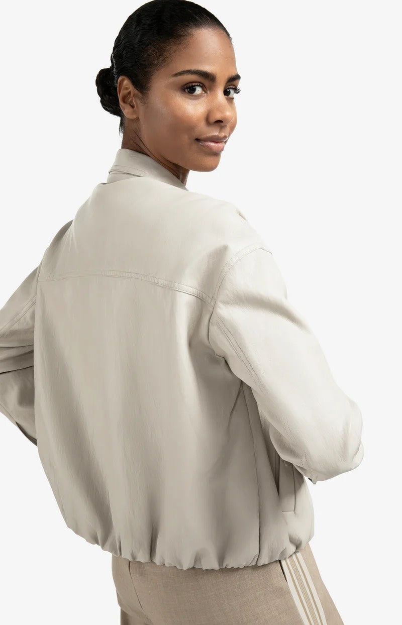 Faux Leather Jacket With Baloo - Off-white