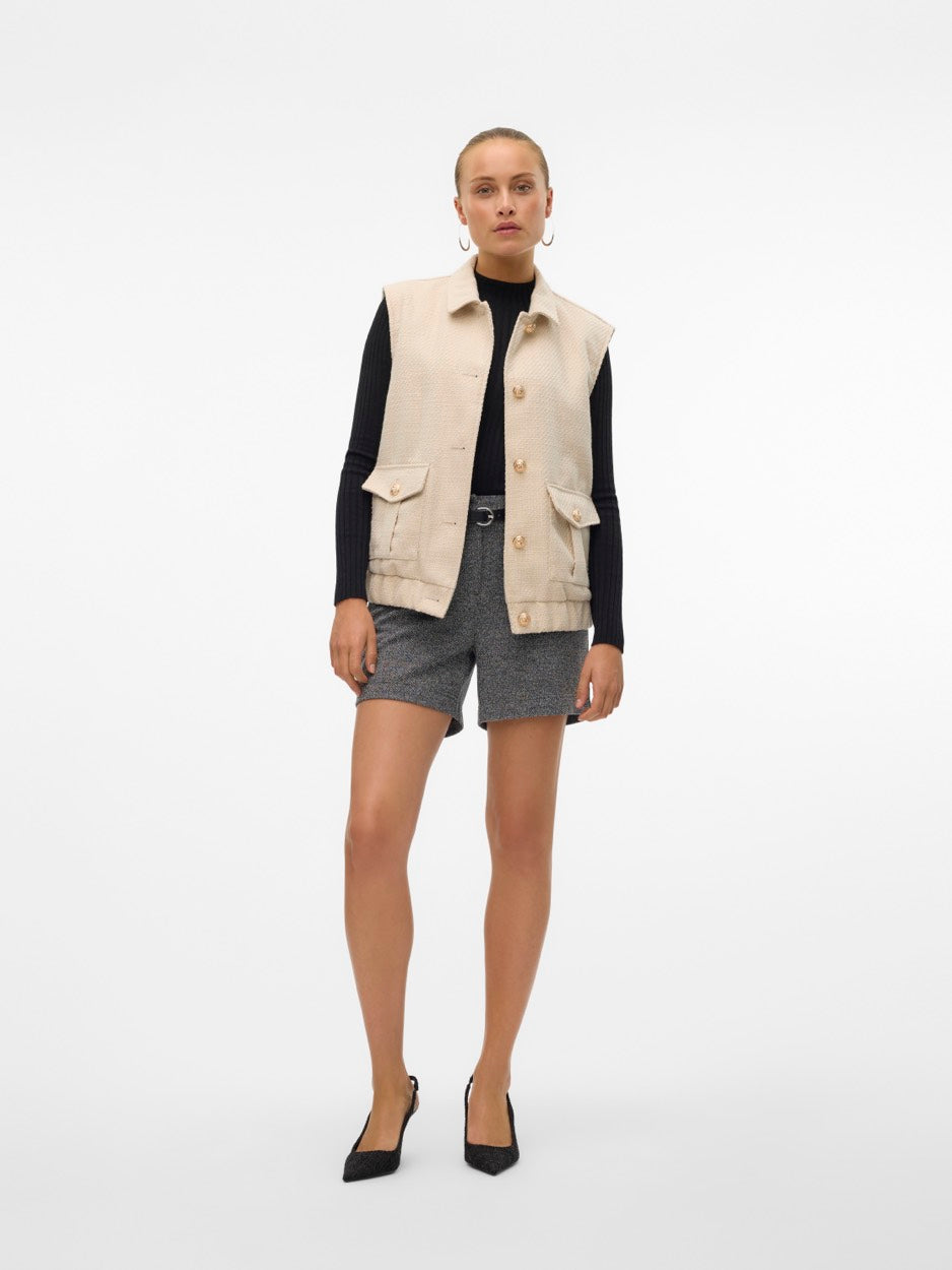 Vmsuzi Short Waiscoat - Off-white