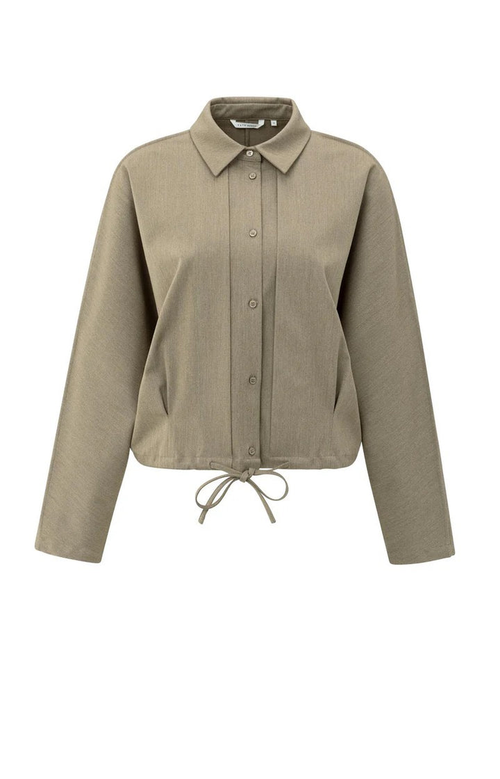 Blouse Jacket With Waist Pleat - Kaki