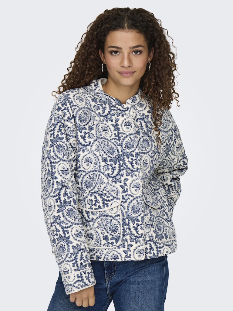 Onlhallie Quilted Jacket Otw Noos - Blauw Dessin