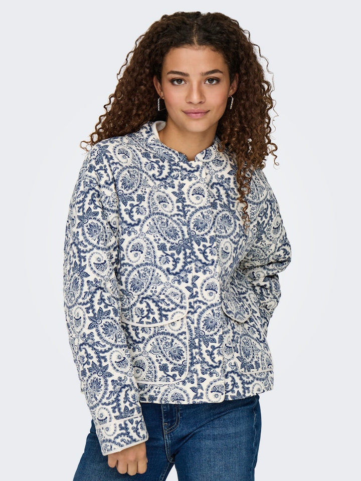 Onlhallie Quilted Jacket Otw Noos - Blauw Dessin