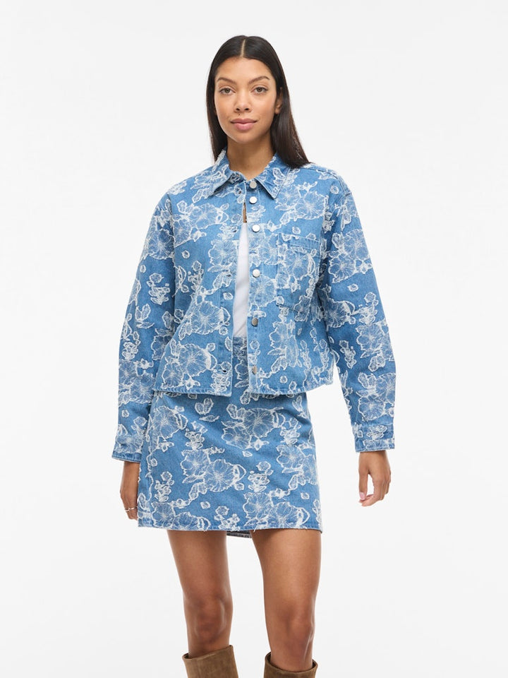 Viianais New L/s Jacquard Denim Jacket - Blauw Dessin