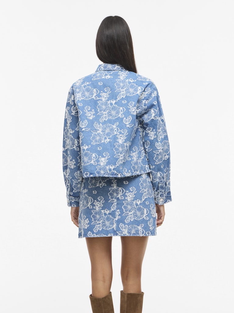 Viianais New L/s Jacquard Denim Jacket - Blauw Dessin