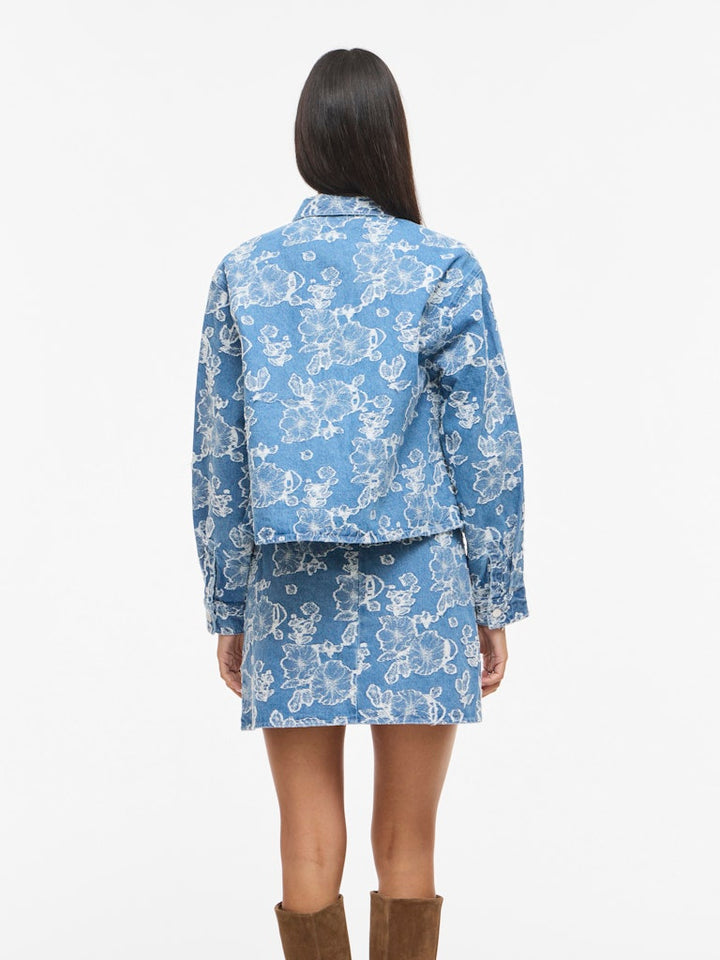 Viianais New L/s Jacquard Denim Jacket - Blauw Dessin